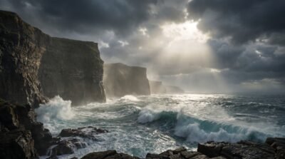 Storm Over The Cliffs Wallpaper